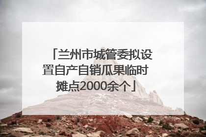 兰州市城管委拟设置自产自销瓜果临时摊点2000余个
