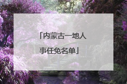 内蒙古一地人事任免名单