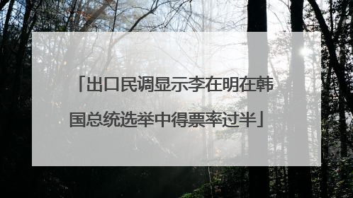 出口民调显示李在明在韩国总统选举中得票率过半