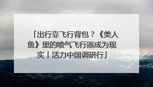 出行靠飞行背包？《美人鱼》里的喷气飞行器成为现实丨活力中国调研行