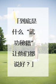 到底是什么“武功秘籍”让他们都说好？
