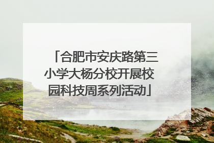 合肥市安庆路第三小学大杨分校开展校园科技周系列活动