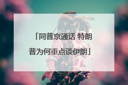 同普京通话 特朗普为何重点谈伊朗