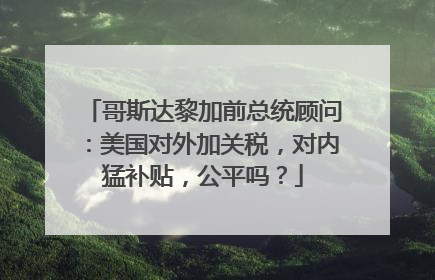 哥斯达黎加前总统顾问：美国对外加关税，对内猛补贴，公平吗？