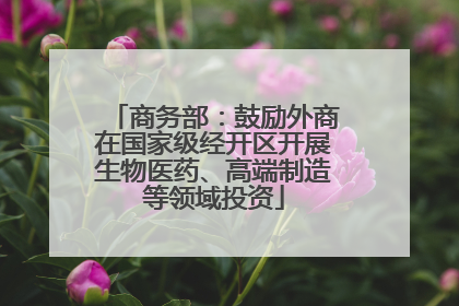 商务部：鼓励外商在国家级经开区开展生物医药、高端制造等领域投资