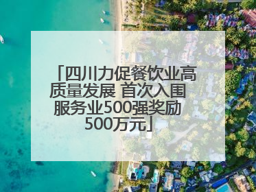 四川力促餐饮业高质量发展 首次入围服务业500强奖励500万元