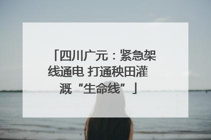 四川广元：紧急架线通电 打通秧田灌溉“生命线”