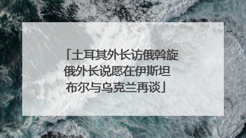 土耳其外长访俄斡旋 俄外长说愿在伊斯坦布尔与乌克兰再谈
