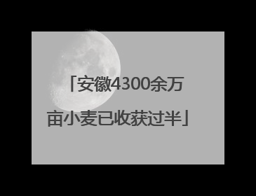 安徽4300余万亩小麦已收获过半