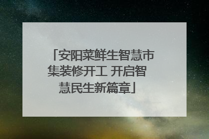 安阳菜鲜生智慧市集装修开工 开启智慧民生新篇章