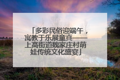 多彩民俗迎端午，寓教于乐展童真——上高街道魏家庄村萌娃传统文化盛宴