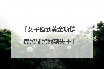 女子捡到黄金项链，民警辅警找到失主
