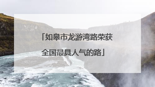 如皋市龙游湾路荣获全国最具人气的路