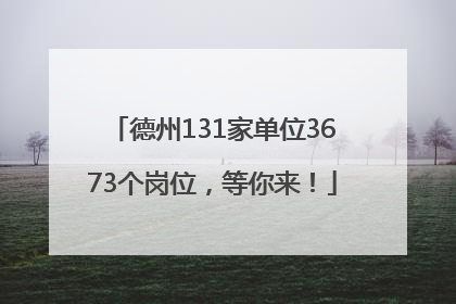 德州131家单位3673个岗位，等你来！