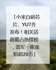 小米自研芯片、YU7齐发布！相关话题霸占热搜榜，雷军一夜涨粉超20万