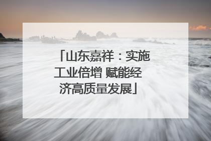 山东嘉祥：实施工业倍增 赋能经济高质量发展