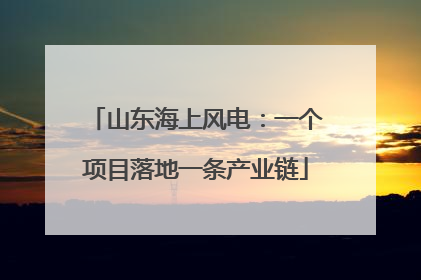 山东海上风电：一个项目落地一条产业链