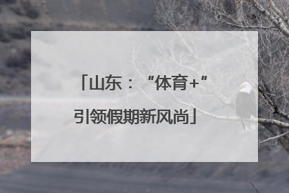 山东：“体育+”引领假期新风尚