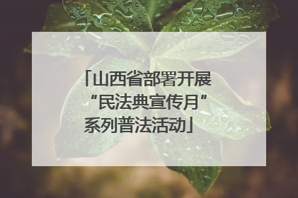 山西省部署开展“民法典宣传月”系列普法活动