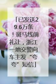 已发送29.6万条！斑马线前礼让，浙江一地交警向车主发“夸夸”短信