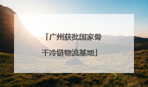 广州获批国家骨干冷链物流基地