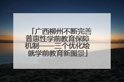 广西柳州不断完善普惠性学前教育保障机制——三个优化绘就学前教育新图景