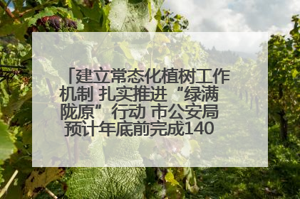 建立常态化植树工作机制 扎实推进“绿满陇原”行动 市公安局预计年底前完成1402亩绿化任务