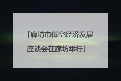 廊坊市低空经济发展座谈会在廊坊举行