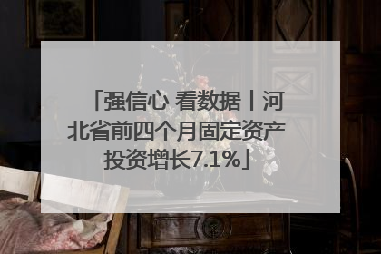 强信心 看数据丨河北省前四个月固定资产投资增长7.1%