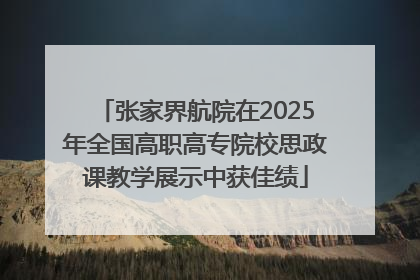 张家界航院在2025年全国高职高专院校思政课教学展示中获佳绩