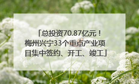 总投资70.87亿元！梅州兴宁33个重点产业项目集中签约、开工、竣工