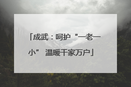 成武：呵护“一老一小” 温暖千家万户