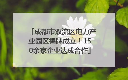 成都市双流区电力产业园区揭牌成立！150余家企业达成合作