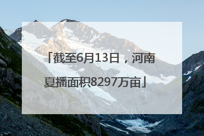 截至6月13日，河南夏播面积8297万亩