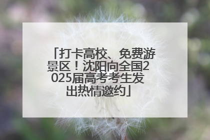 打卡高校、免费游景区！沈阳向全国2025届高考考生发出热情邀约