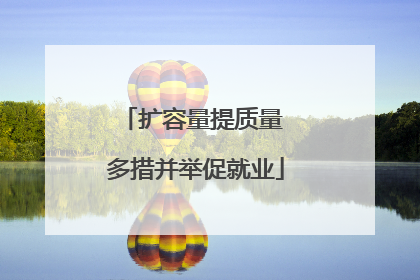 扩容量提质量 多措并举促就业
