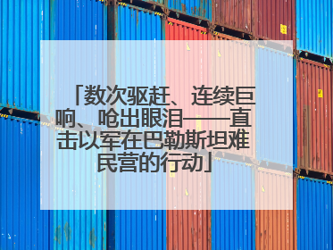 数次驱赶、连续巨响、呛出眼泪——直击以军在巴勒斯坦难民营的行动