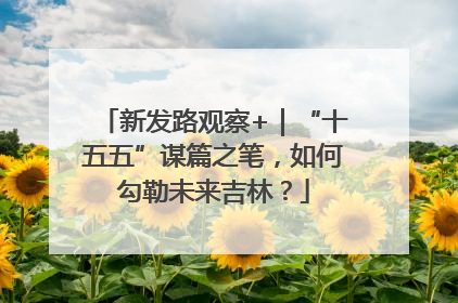 新发路观察+｜“十五五”谋篇之笔，如何勾勒未来吉林？