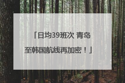 日均39班次 青岛至韩国航线再加密！