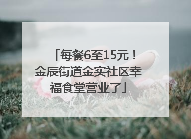 每餐6至15元！金辰街道金实社区幸福食堂营业了