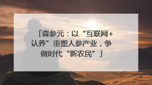 森参元：以“互联网+认养”重塑人参产业，争做时代“新农民”