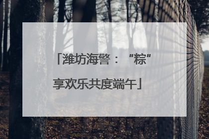 潍坊海警：“粽”享欢乐共度端午