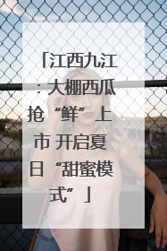 江西九江：大棚西瓜抢“鲜”上市 开启夏日“甜蜜模式”