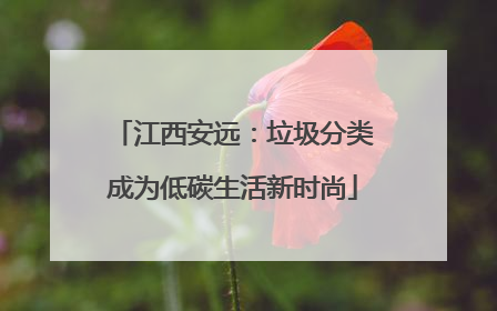 江西安远：垃圾分类成为低碳生活新时尚