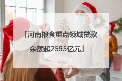 河南粮食重点领域贷款余额超2595亿元