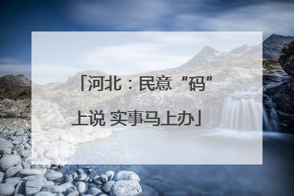 河北：民意“码”上说 实事马上办