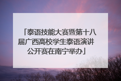泰语技能大赛暨第十八届广西高校学生泰语演讲公开赛在南宁举办