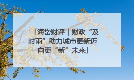 海岱财评｜财政“及时雨”助力城市更新迈向更“新”未来