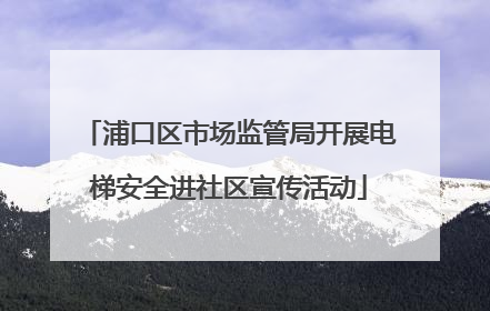 浦口区市场监管局开展电梯安全进社区宣传活动