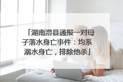 湖南澧县通报一对母子落水身亡事件：均系溺水身亡，排除他杀